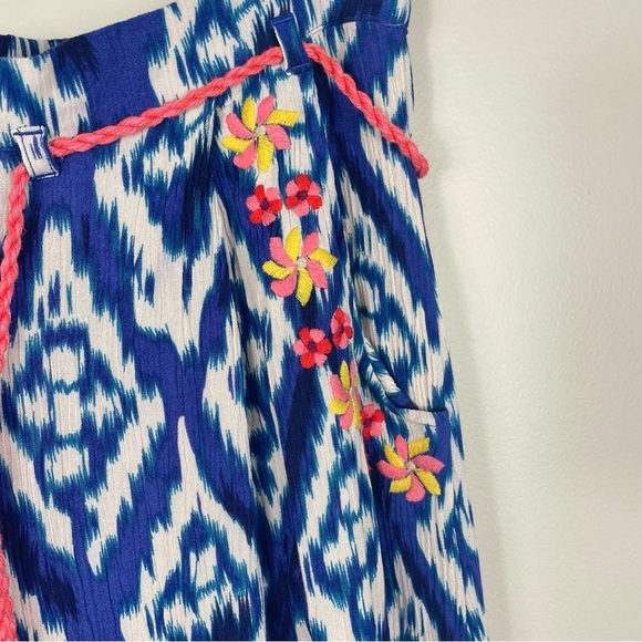 Soft Surroundings Maxi Skirt Blue Ikat Womens Petite Small Bohemian Hippie - Picture 4 of 8